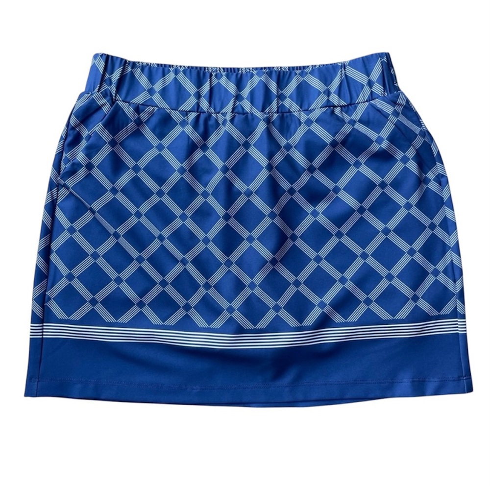 Lady Hagen Golf Pickelball Skort Skirt Size 6 Navy Blue Dots Orange Trim Tennis